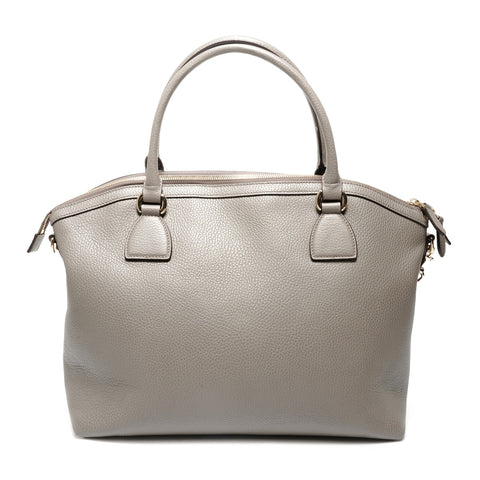 GUCCI Leather 2-way Interlocking G Shoulder Bag gray WS26867