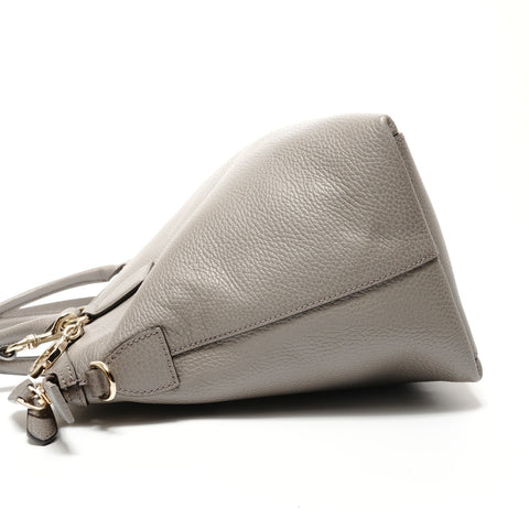 GUCCI Leather 2-way Interlocking G Shoulder Bag gray WS26867