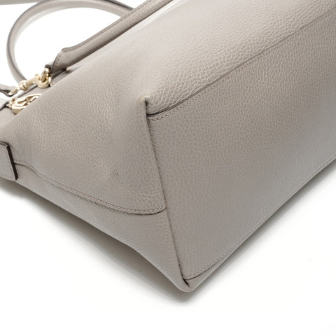 GUCCI Leather 2-way Interlocking G Shoulder Bag gray WS26867