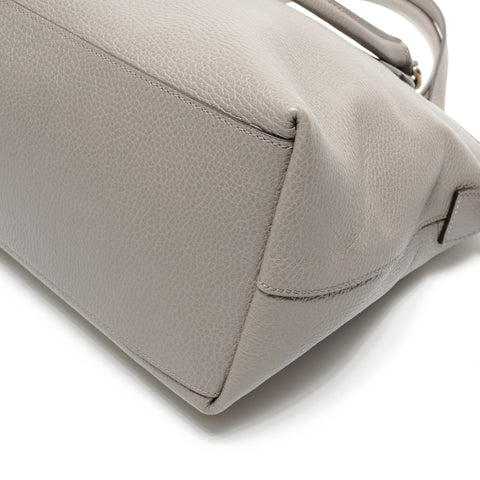 GUCCI Leather 2-way Interlocking G Shoulder Bag gray WS26867