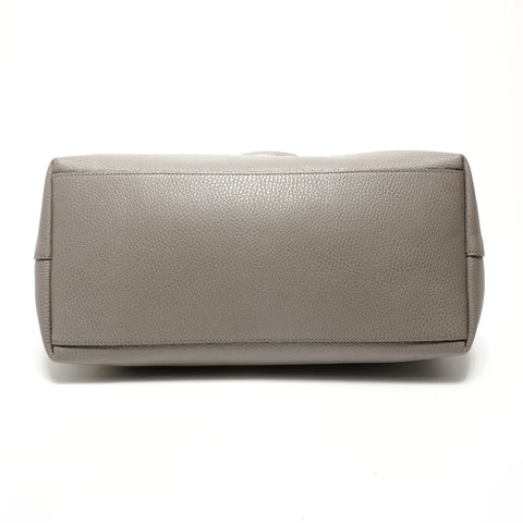 GUCCI Leather 2-way Interlocking G Shoulder Bag gray WS26867