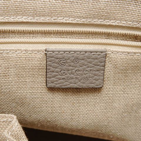 GUCCI Leather 2-way Interlocking G Shoulder Bag gray WS26867