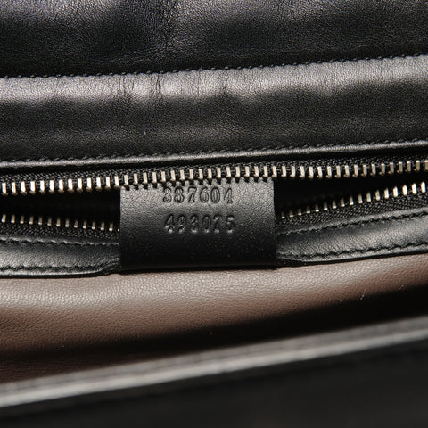 GUCCI Medium Interlocking GG Dollar Leather Shoulder Bag black WS26869