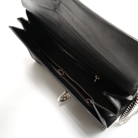 GUCCI Medium Interlocking GG Dollar Leather Shoulder Bag black WS26869