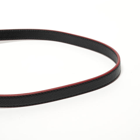 PRADA Black two-tone Saffiano leather 2-way bag Shoulder Bag Red WS26870