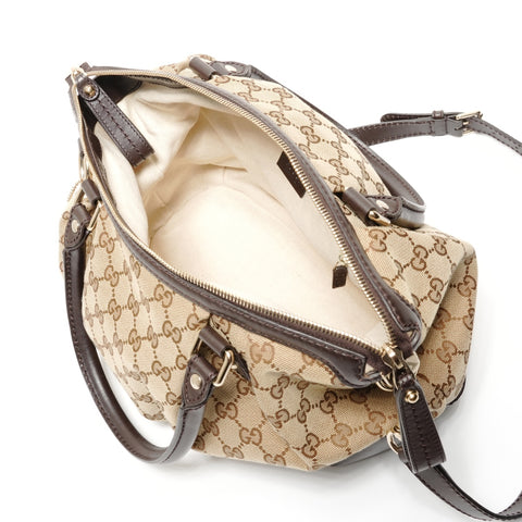 GUCCI GG Canvas Leather Sukey 2way Shoulder Bag Brown WS26871