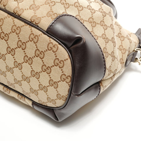 GUCCI GG Canvas Leather Sukey 2way Shoulder Bag Brown WS26871