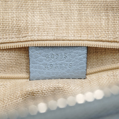 GUCCI Interlocking G Leather Light Blue Handbag blue WS26875