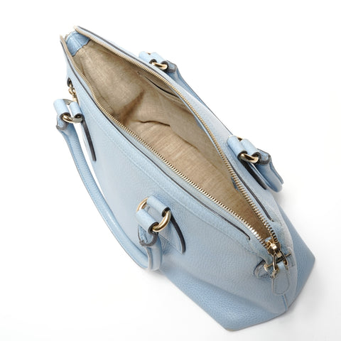 GUCCI Interlocking G Leather Light Blue Handbag blue WS26875