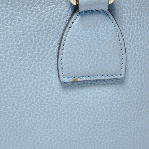 GUCCI Interlocking G Leather Light Blue Handbag blue WS26875