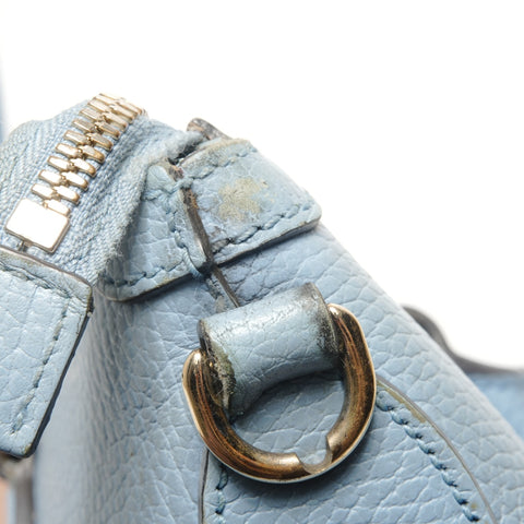 GUCCI Interlocking G Leather Light Blue Handbag blue WS26875