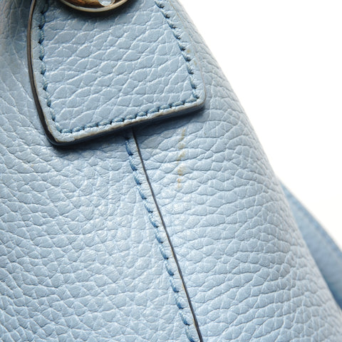 GUCCI Interlocking G Leather Light Blue Handbag blue WS26875