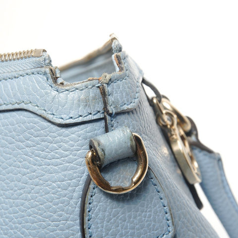 GUCCI Interlocking G Leather Light Blue Handbag blue WS26875