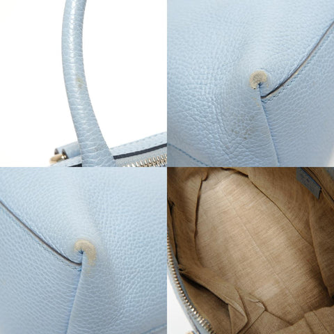 GUCCI Interlocking G Leather Light Blue Handbag blue WS26875