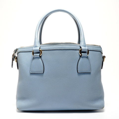 GUCCI Interlocking G Leather Light Blue Handbag blue WS26875