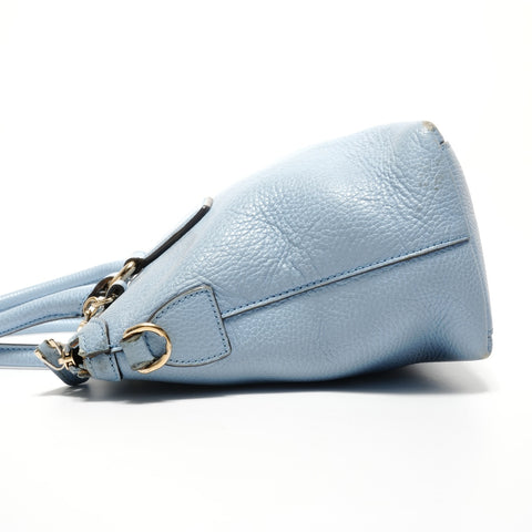 GUCCI Interlocking G Leather Light Blue Handbag blue WS26875