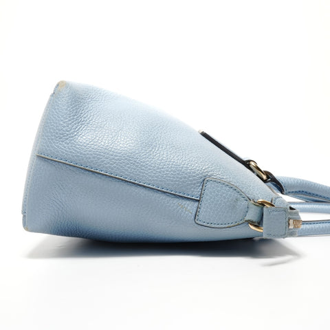 GUCCI Interlocking G Leather Light Blue Handbag blue WS26875