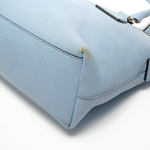 GUCCI Interlocking G Leather Light Blue Handbag blue WS26875