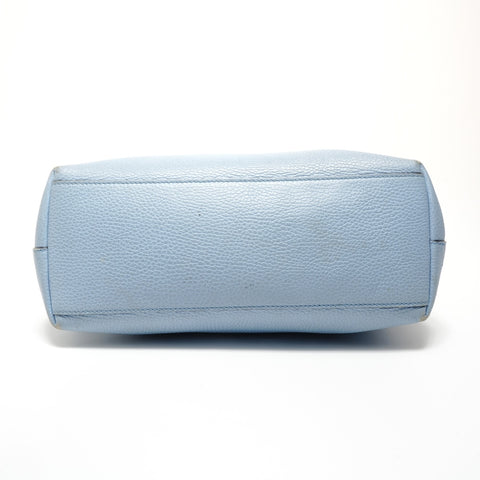 GUCCI Interlocking G Leather Light Blue Handbag blue WS26875