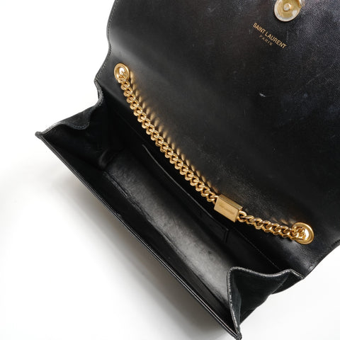 YVES SAINT LAURENT Kate Suede Medium Shoulder Bag black WS26884