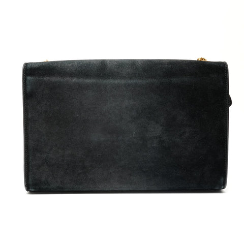YVES SAINT LAURENT Kate Suede Medium Shoulder Bag black WS26884