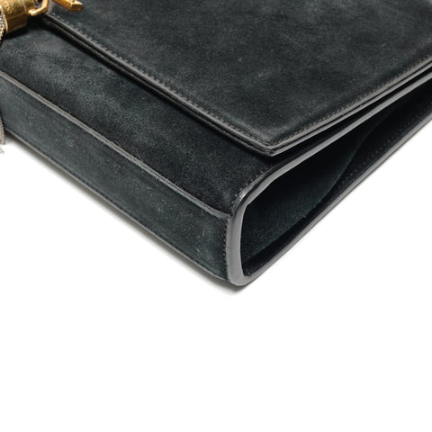 YVES SAINT LAURENT Kate Suede Medium Shoulder Bag black WS26884