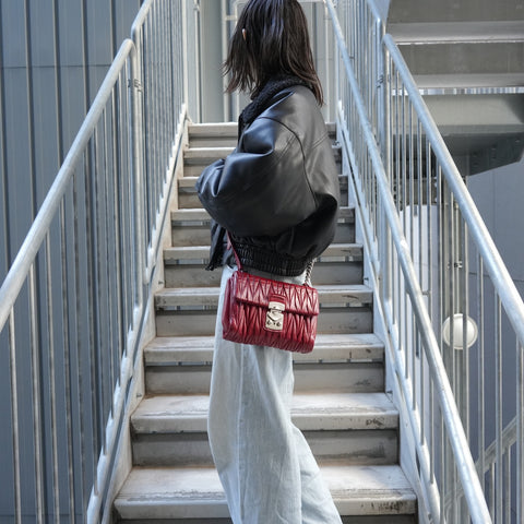 Miu Miu Miu Miu Matelass Shoulder Bag Shoulder Bag Red WS26888