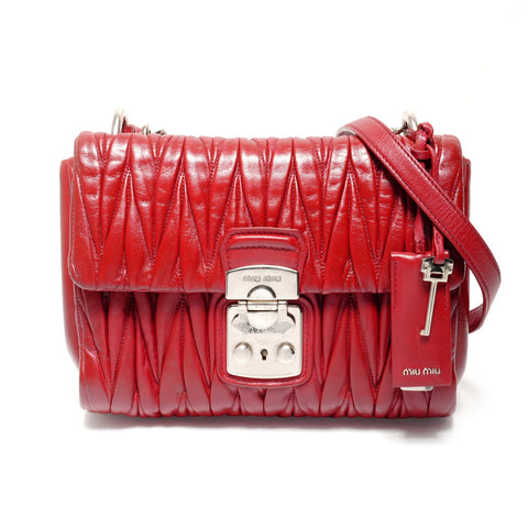 Miu Miu Miu Miu Matelass Shoulder Bag Shoulder Bag Red WS26888
