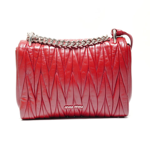 Miu Miu Miu Miu Matelass Shoulder Bag Shoulder Bag Red WS26888