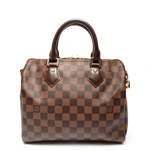 LOUIS VUITTON Damier Speedy Bandouliere 25 2way Handbag Brown WS26891