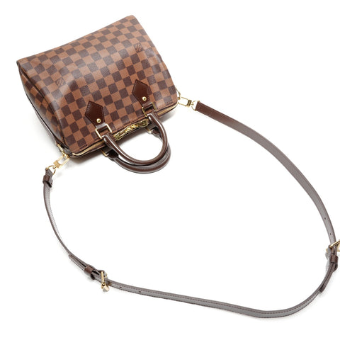 LOUIS VUITTON Damier Speedy Bandouliere 25 2way Handbag Brown WS26891
