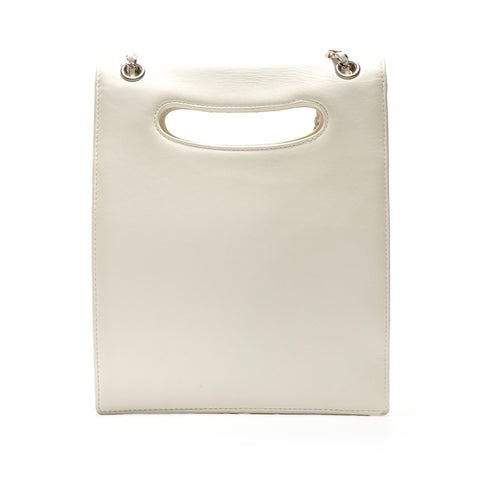 CHANEL 19th series 2014 logo ChainShoulder Shoulder Bag white WS26892