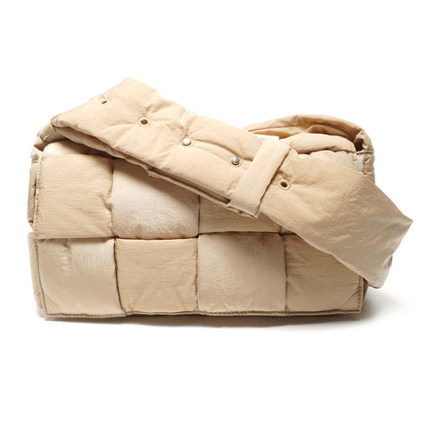 BOTTEGAVENETA Padded Tech Cassette Nylon Shoulder Bag beige WS26893