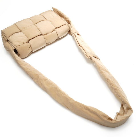BOTTEGAVENETA Padded Tech Cassette Nylon Shoulder Bag beige WS26893