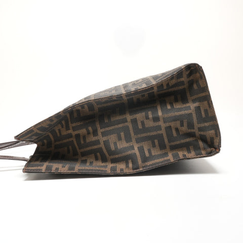 FENDI Canvas Mamma Zucca Shoulder Bag Brown WS26896