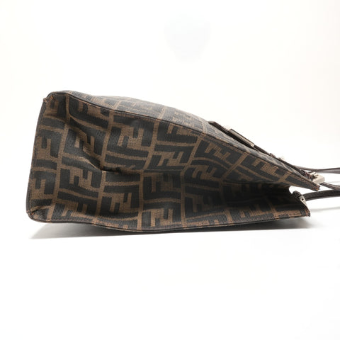 FENDI Canvas Mamma Zucca Shoulder Bag Brown WS26896