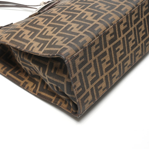 FENDI Canvas Mamma Zucca Shoulder Bag Brown WS26896