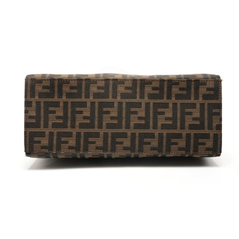 FENDI Canvas Mamma Zucca Shoulder Bag Brown WS26896