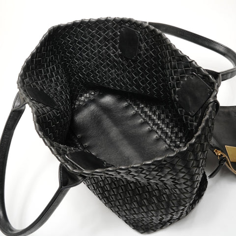 BOTTEGAVENETA INTRECCIATO Hippo PM Tote Bag black WS26898