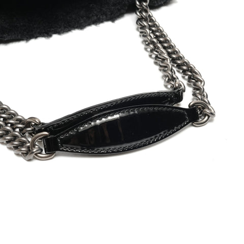 GUCCI Soho Enamel Boa Shoulder Bag black WS26899