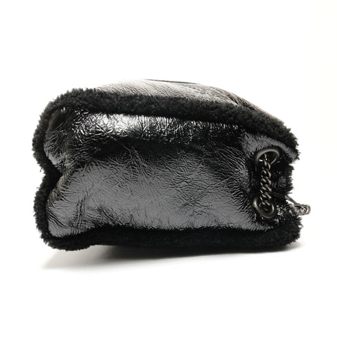 GUCCI Soho Enamel Boa Shoulder Bag black WS26899