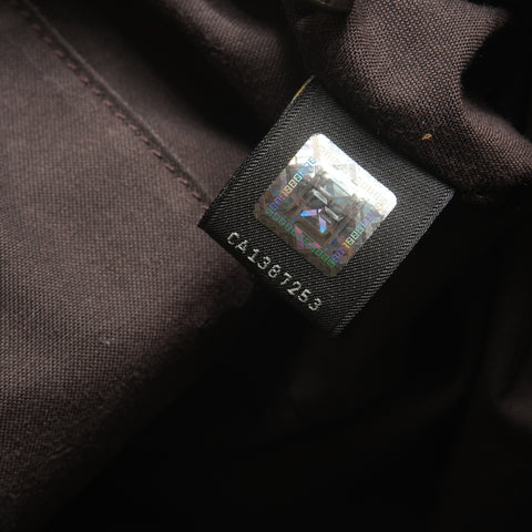 FENDI Zucchino Canvas Shoulder Bag Brown WS26900