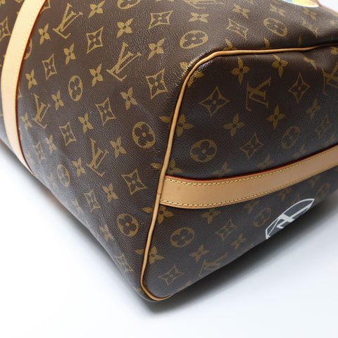 LOUIS VUITTON 2019 Monogram Keepall 50 Bandouliere World Tour Boston bag Brown WS26902
