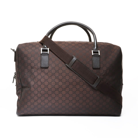 GUCCI GG nylon Handbag Brown WS26903
