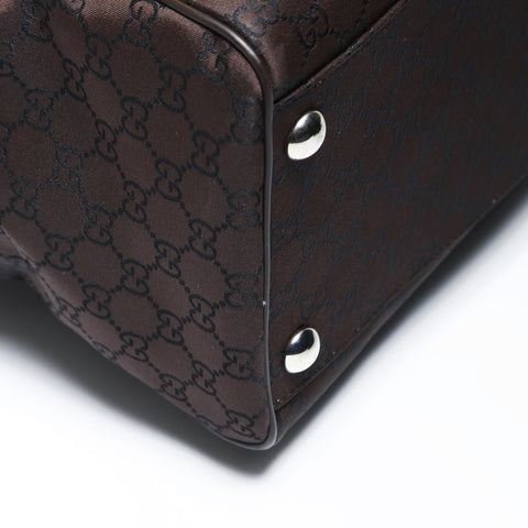 GUCCI GG nylon Handbag Brown WS26903