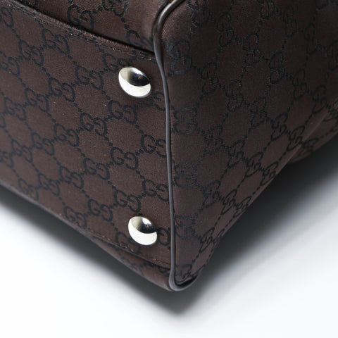 GUCCI GG nylon Handbag Brown WS26903