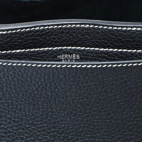HERMES Z stamped 2021 Cabas Serie 46 Taurillon Clemence Tote Bag black WS26905