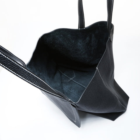 HERMES Z stamped 2021 Cabas Serie 46 Taurillon Clemence Tote Bag black WS26905