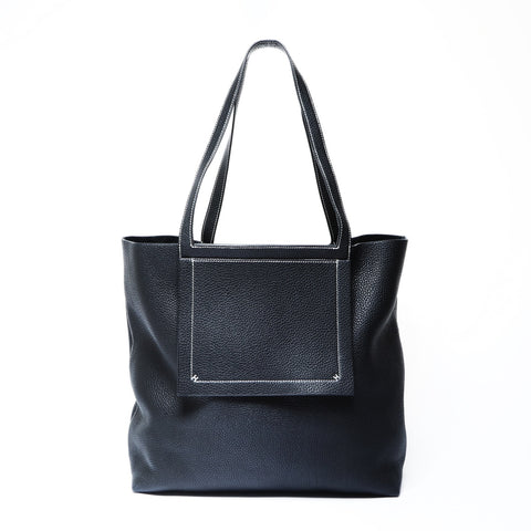HERMES Z stamped 2021 Cabas Serie 46 Taurillon Clemence Tote Bag black WS26905