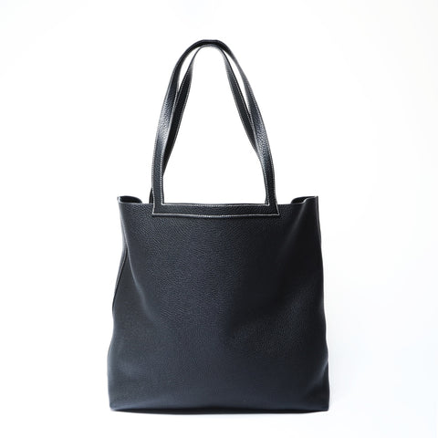 HERMES Z stamped 2021 Cabas Serie 46 Taurillon Clemence Tote Bag black WS26905